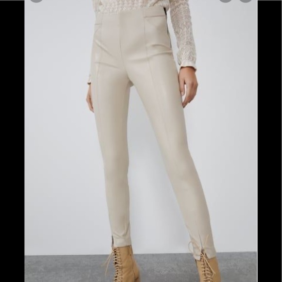 Zara Faux Leather Pants Leggings Fit 